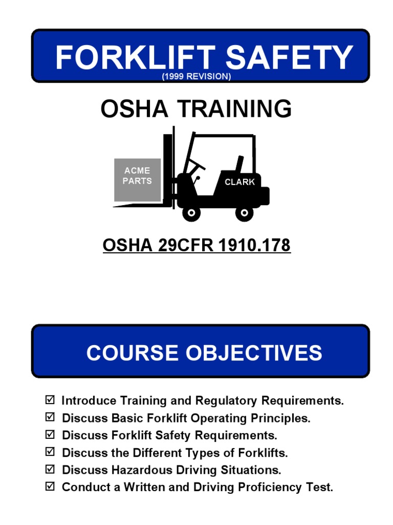 OSHA Forklift Safety Training Manual | PDF | Forklift | Vehicles