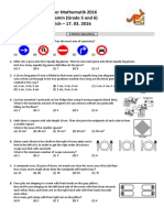 Känguru Der Mathematik 2016 Level Benjamin (Grade 5 and 6) Österreich - 17. 03. 2016