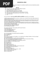 Canon MP160 Maint & Error Codes