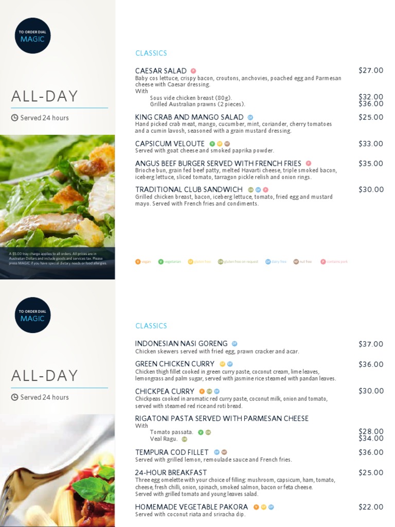 All-Day Menu: Salads, Burgers, Breakfast | PDF | Curry | Foods