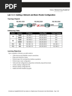 Lab 1.5.1: Cabling A Network and Basic Router Configuration: Topology Diagram