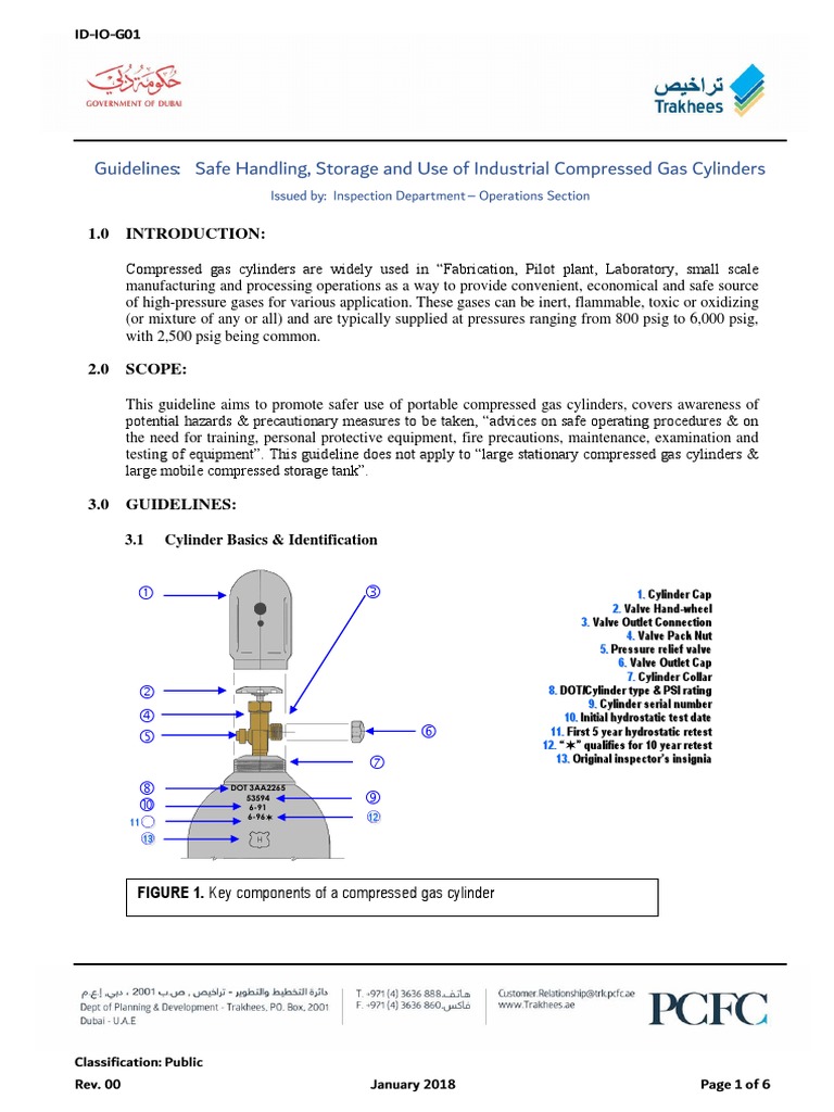 Compressed Gas Cylinder Safety Guidelines | PDF | Valve | Gases