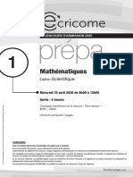 Ecricome Ecs Maths 2020