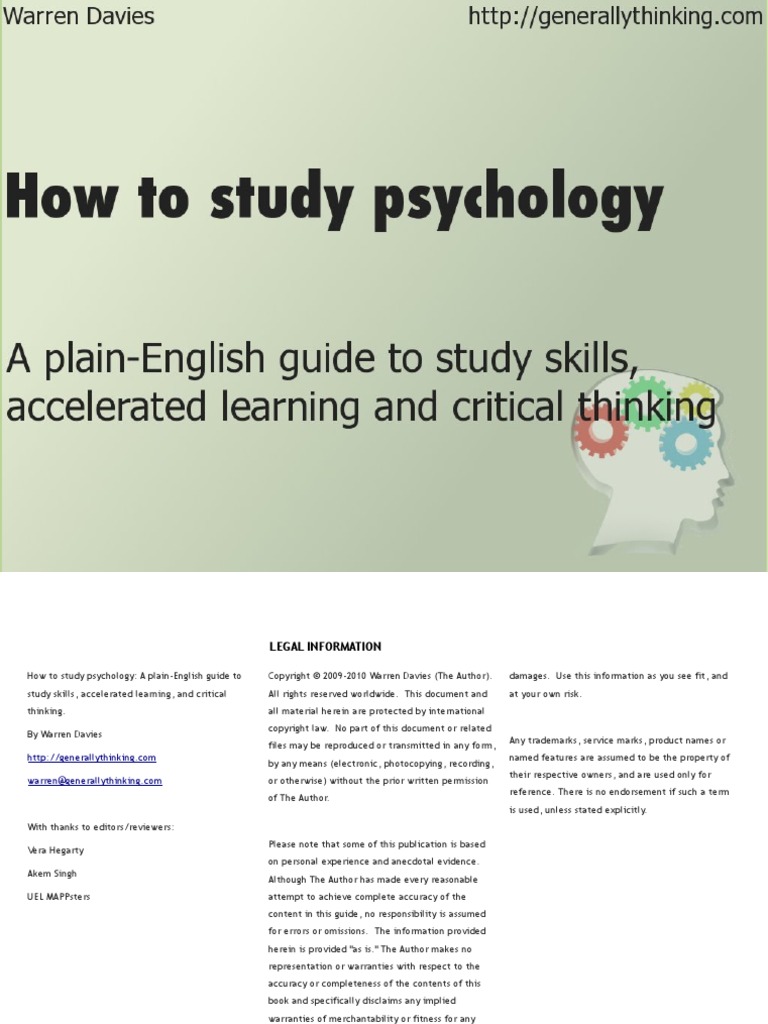 How To Study Psychology Preview First Chapter Only | PDF | Scientific ...