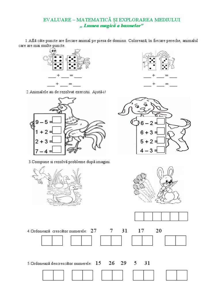 Test de Evaluare - MEM - Lumea Magica A Basmelor | PDF