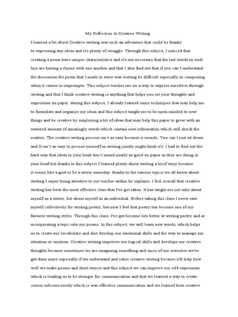 Insights from My Creative Writing Journey | PDF | Creative Writing | Poetry