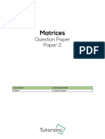 Matrices: Question Paper Paper 2