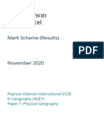 Mark Scheme (Results) : Pearson Edexcel International GCSE in Geography (4GE1) Paper 1: Physical Geography