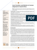 The Human Resource Function Contribution To Human Development in South Africa