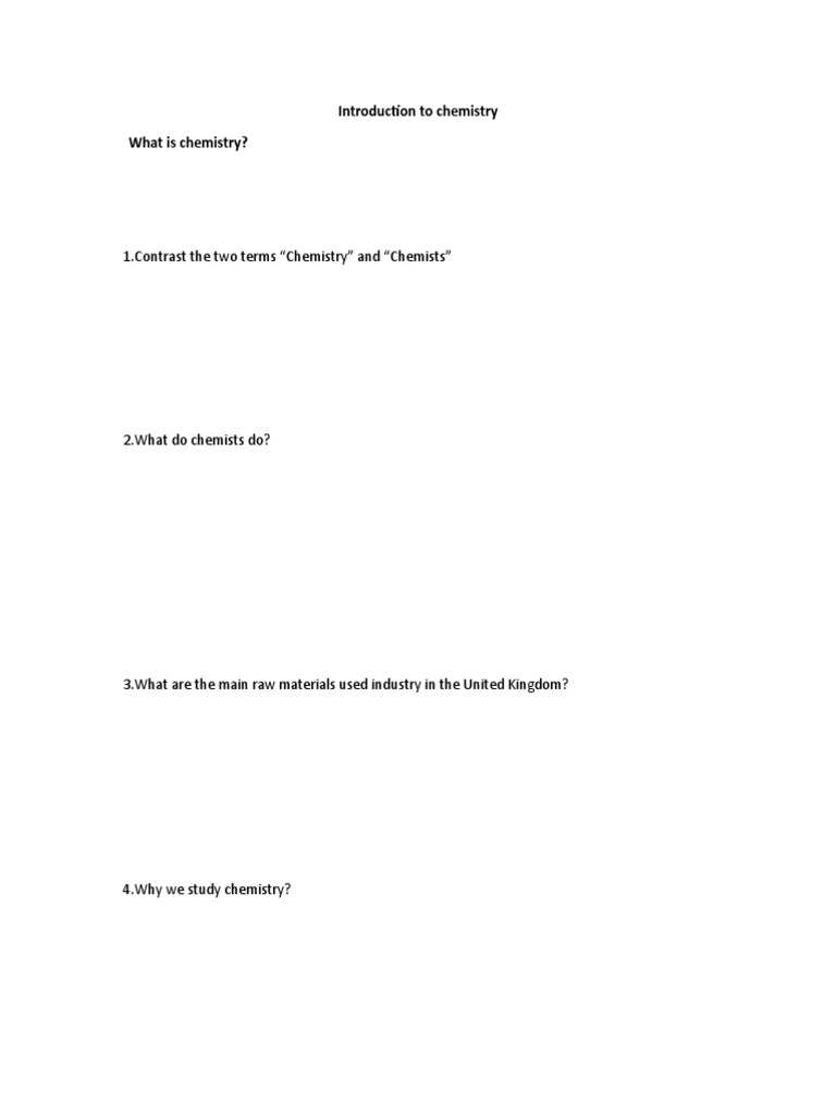 Introduction to Chemistry Overview | PDF | Self-Improvement | Science ...