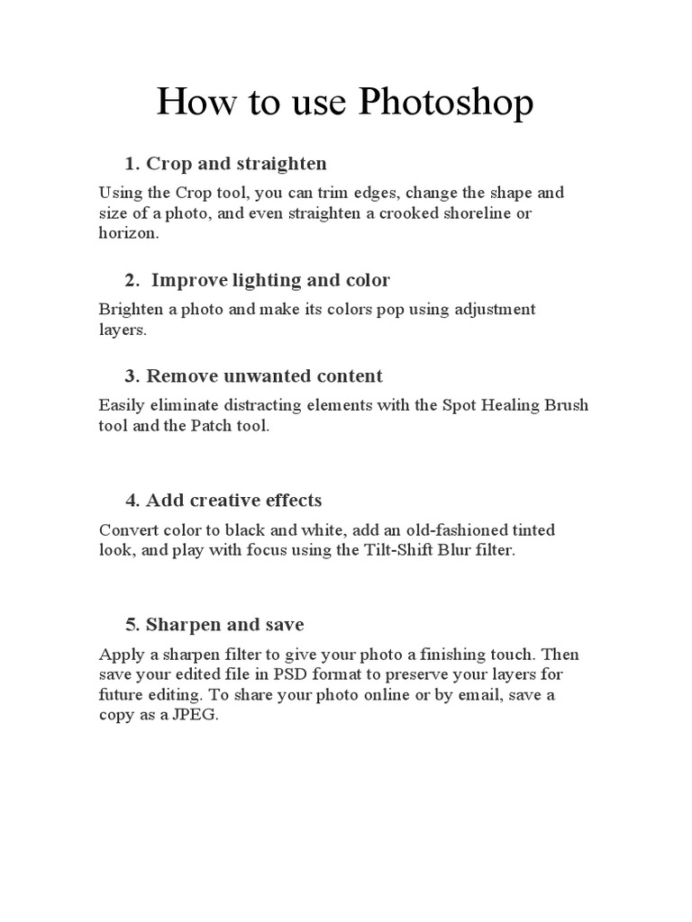 How To Use Photoshop | PDF | Career & Growth | Business