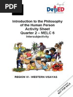 Introduction To The Philosophy of The Human Person 12 LAS 6