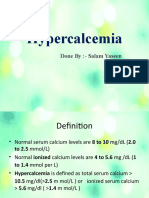 Hypercalcemia: Done By:-Salam Yaseen