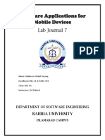 Software Applications For Mobile Devices: Lab Journal 7