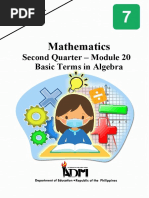 Basic Terms in Algebra Second Quarter - Module 20: Mathematics