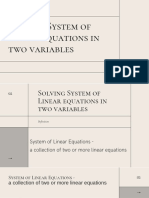 Solving System of Linear Equations in Two Variables