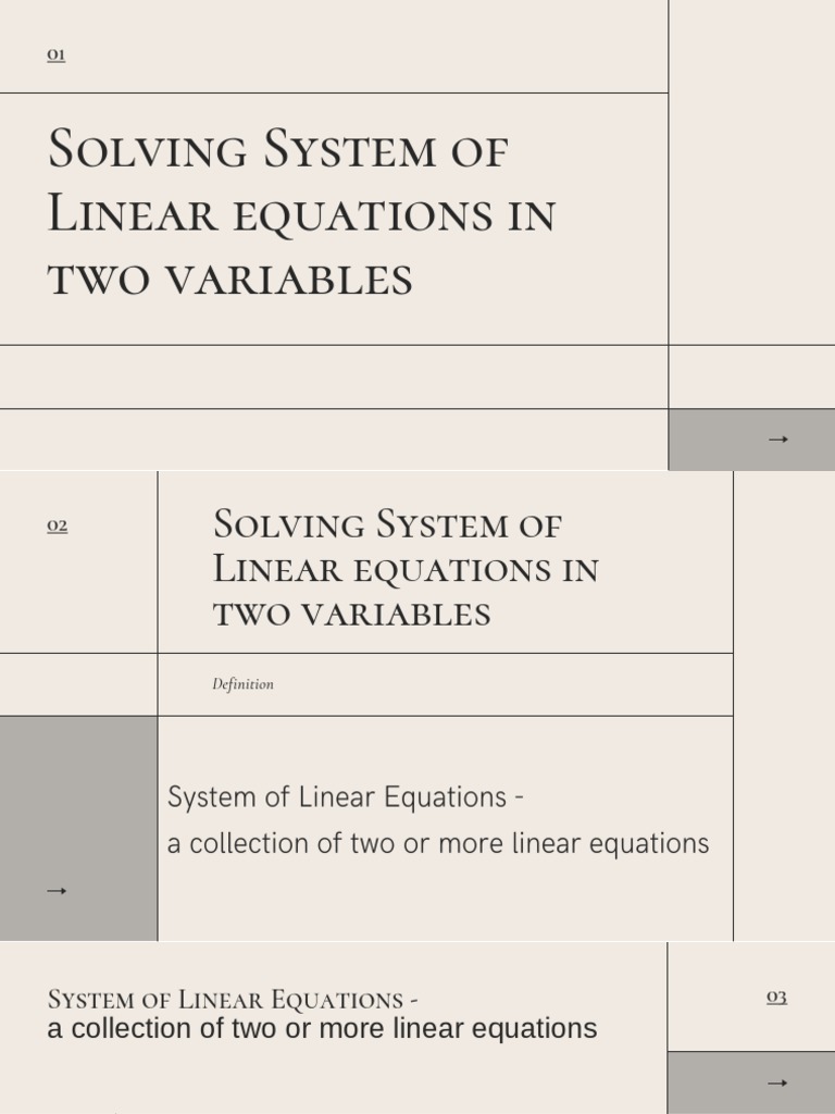 Solving System of Linear Equations in Two Variables | PDF | System Of ...