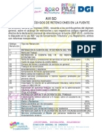 Aviso: Catálogo de Códigos de Retenciones en La Fuente