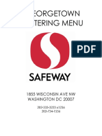 Georgetown Catering Menu: 1855 Wisconsin Ave NW Washington DC 20007