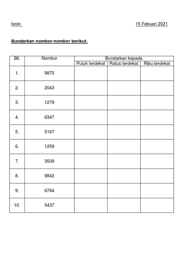 Soalan Bundar Tahun 3 | PDF