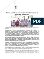 30-05-2021 Morena Se Equivocó y en Guerrero Mario Moreno Será El Gobernador: Julio Ortega