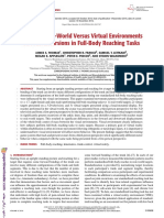 Effects of Real-World Versus Virtual Environments On Joint Excursions in Full-Body Reaching Tasks