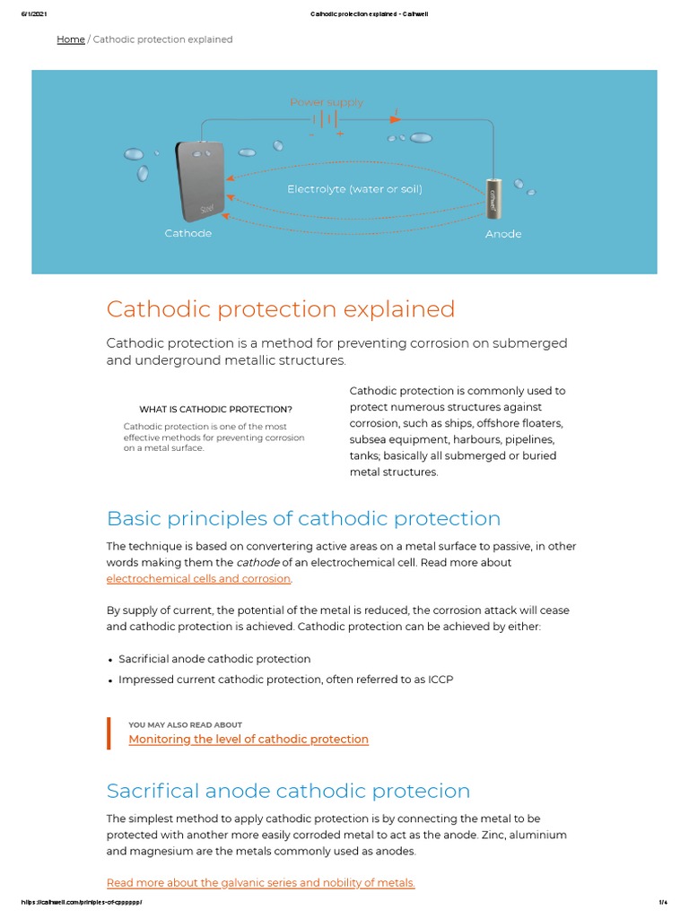 Cathodic Protection Explained - Cathwell | PDF | Anode | Corrosion