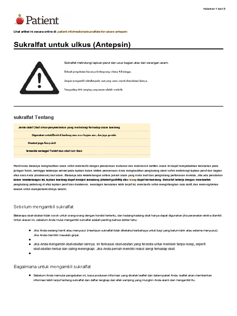 UK Patient Sucralfate Medication Leaflet En id PDF