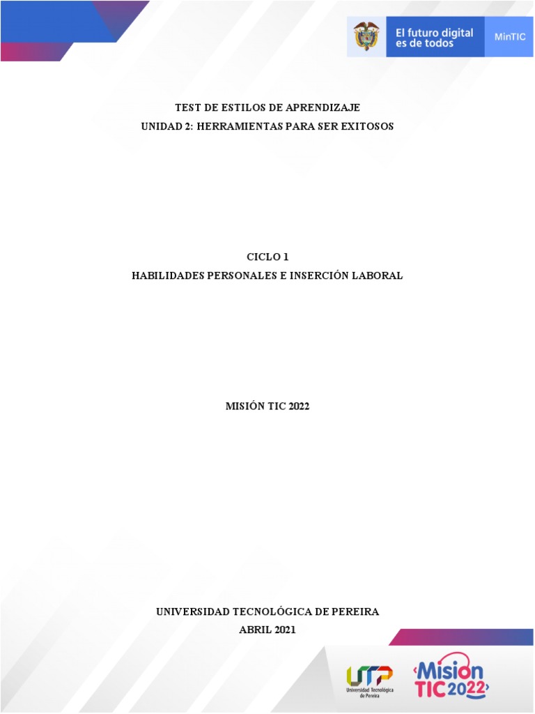 Test de Estilos de Aprendizaje 2022 | PDF | Science | Ciencia y Tecnología