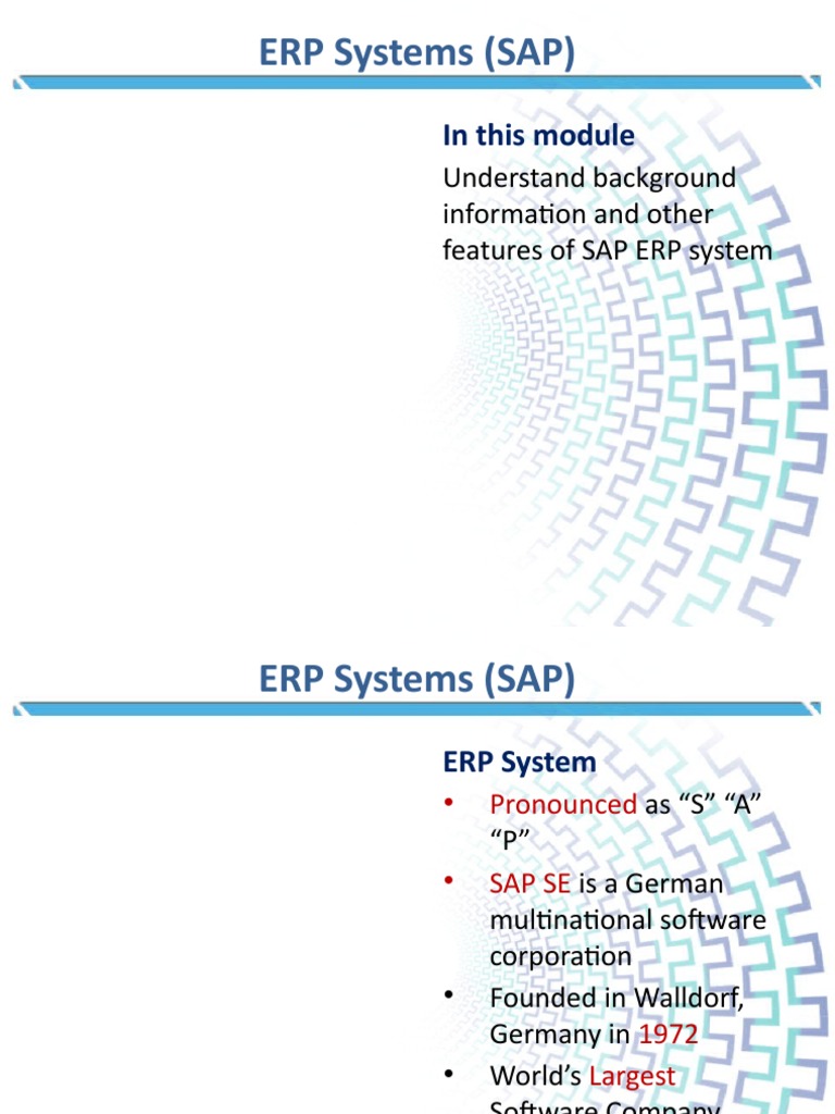 34 - ERP Systems SAP | PDF | Enterprise Resource Planning | Business ...