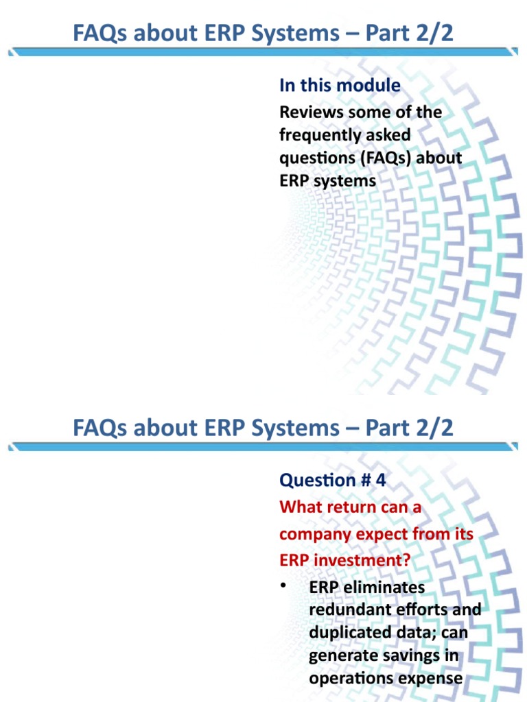 48 - FAQs About ERP Systems - Part 2 | PDF | Enterprise Resource