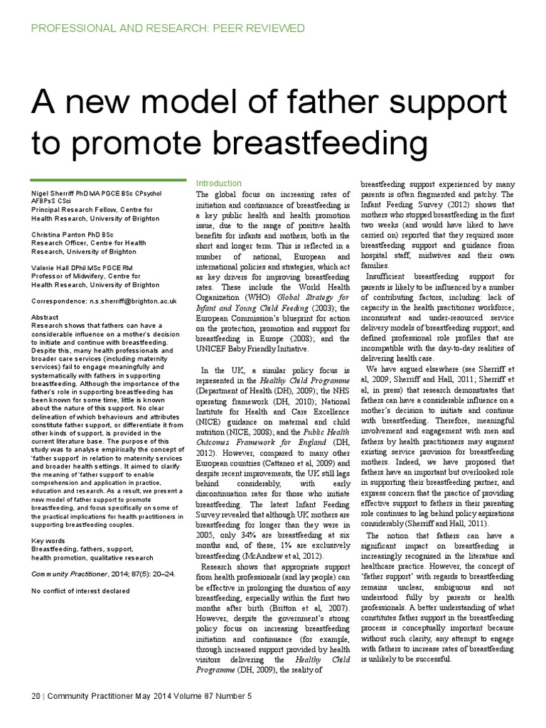 A New Model of Father Support To Promote Download Free PDF