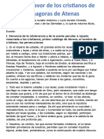 Atenagoras de Atenas - Suplica en Favor de Los Cristianos Completo