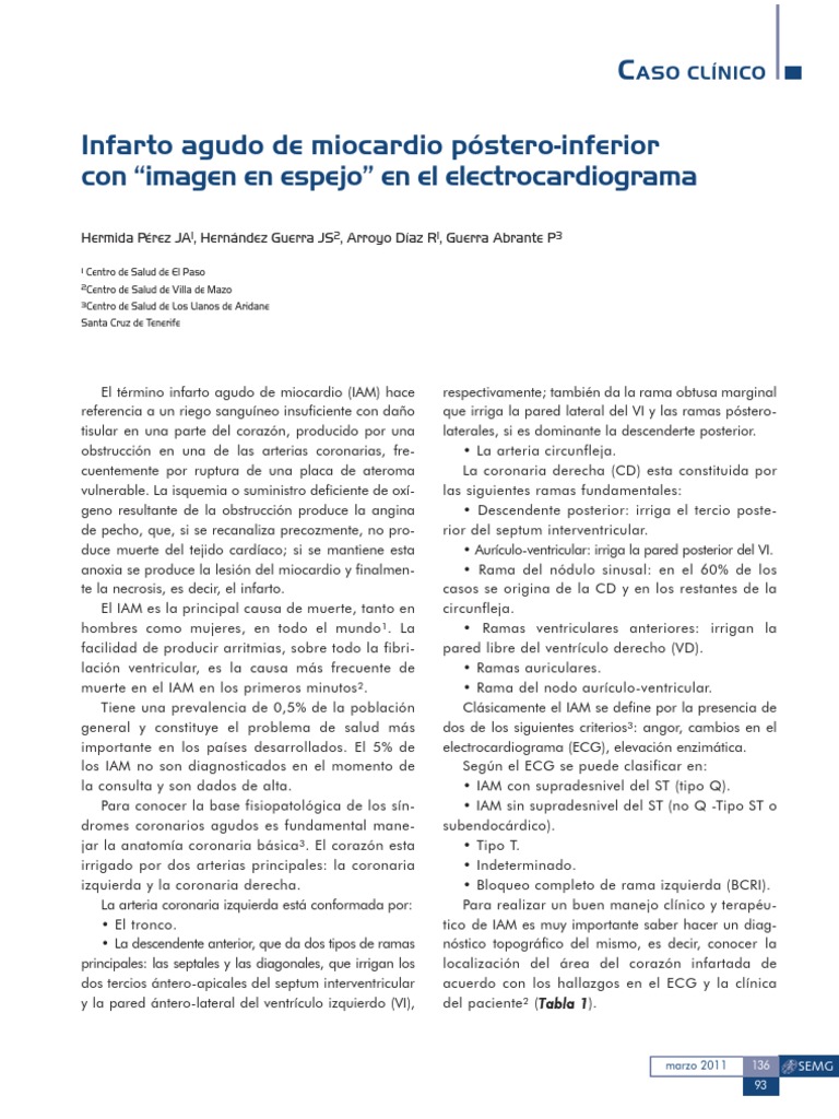 Caso Clinico | PDF | Electrocardiografia | Infarto de miocardio