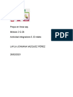 Prepa en línea sep. Módulo 2 G 28 Actividad integradora 5. El relato