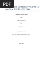 Eliminating Domestic Violence in Nigeria