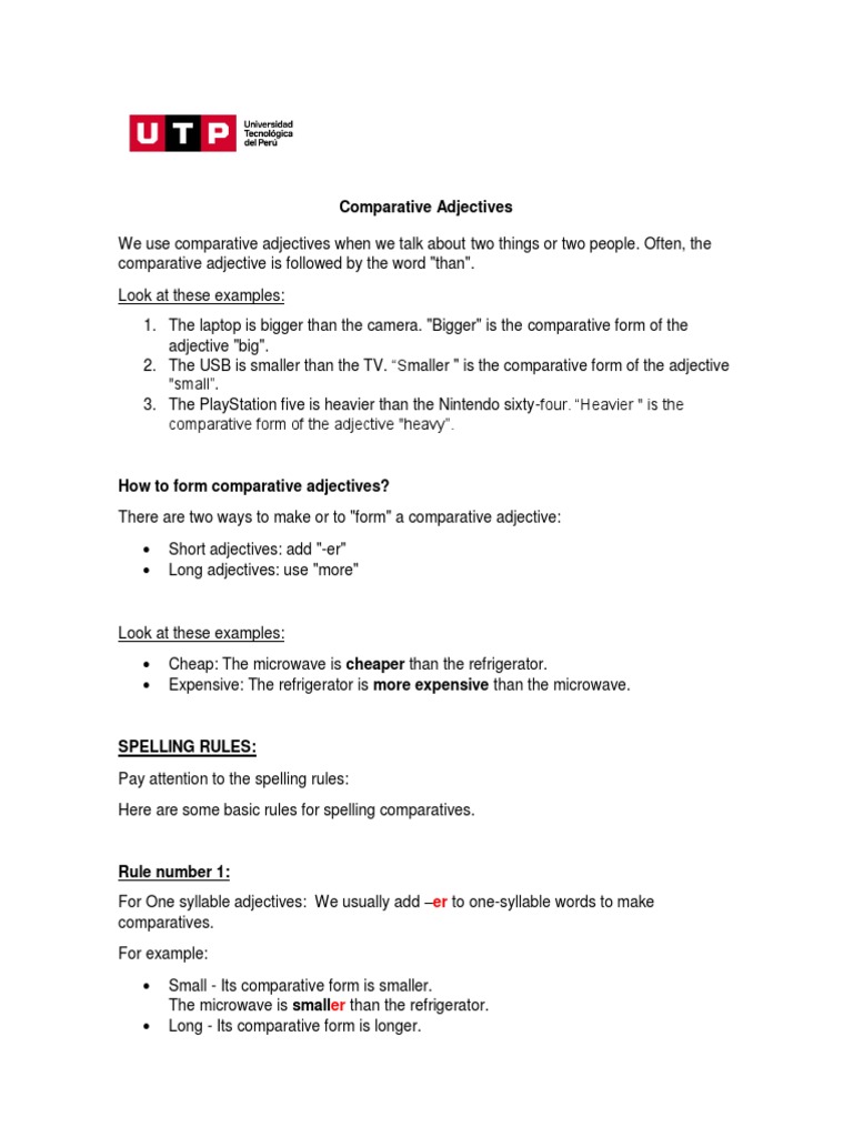 Week 11 Script Comparative Adjectives PDF Adjective Laptop