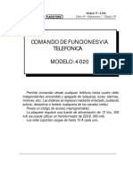 Comando de Funciones Via Telefonica MODELO: 4-020: Manual Tecnico