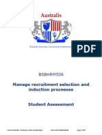 Manage Recruitment Selection and Induction Processes Student Assessment