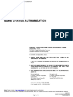 Name Change Authorization: Fax Cover Sheet