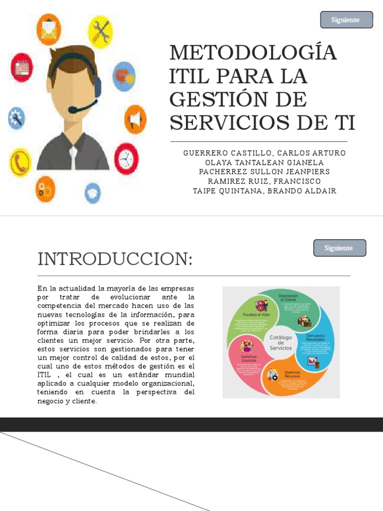 Metodología ITIL en Gestión de Servicios TI | PDF | Itil | It Service ...