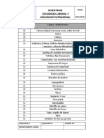 Inventario de equipos de seguridad laboral y patrimonial