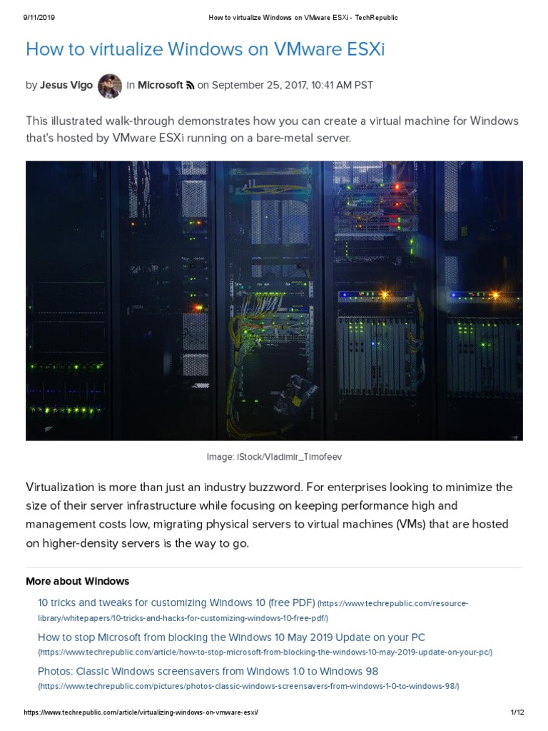 Virtualize Windows on VMware ESXi Guide | PDF | Virtual Machine | Hyper V