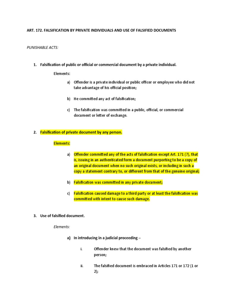 Elements of Falsification | PDF | Fraud | Forgery