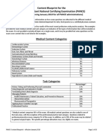 Content Blueprint For The Physician Assistant National Certifying Examination (PANCE)
