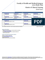 Faculty of Health and Medical Sciences 2021 Study Plan Master of Clinical Nursing