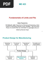 Fundamentals of Limits and Fits: Notes Prepared by Dr. Suhas S. Joshi, Department of Mechanical Engineering, Indian