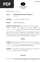 minuta derecho de peticion fotto multas juridicos aliados
