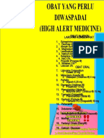 High alert injectable and oral medicines