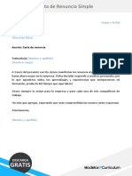 Prototipo Carta de Renuncia Laboral